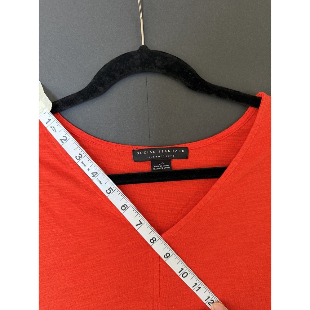 Social Standard by Sanctuary Large Coral Tiered Dress V Neck Casual Sleeveless - Picture 7 of 11